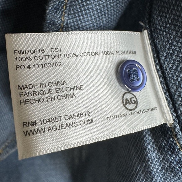 NEW AG Adriano Goldschmied Button Down Shirt 100% Cotton Women's Blue X Small - Picture 3 of 4